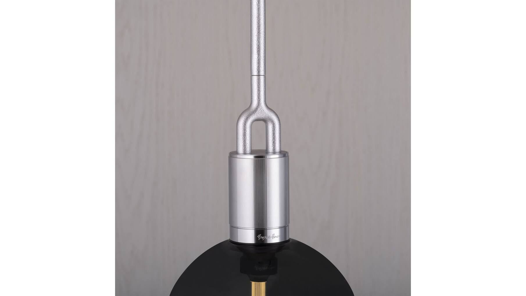 Forked Pendant/Steel/Large Smoked Globe