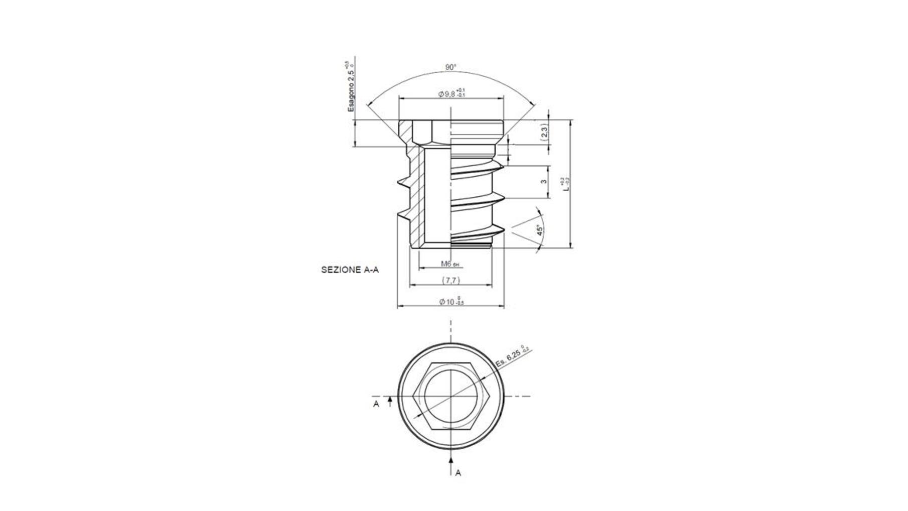 Rampabus staal verzinkt met rand M6 x 12mm kopdiameter 9.8mm