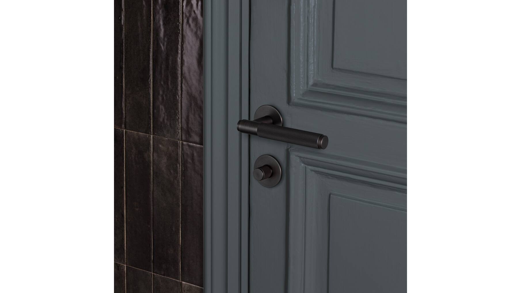 Door Handle Set/Unsprung/Cross/Smoked Bronze