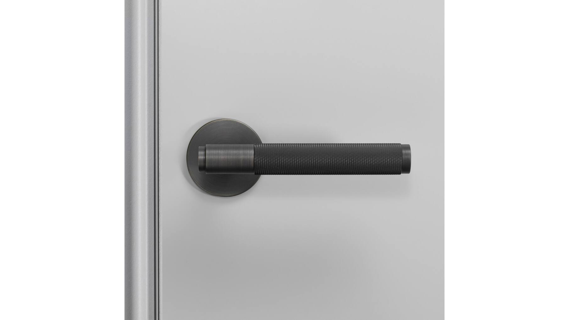 Door Handle Set/Unsprung/Cross/Smoked Bronze