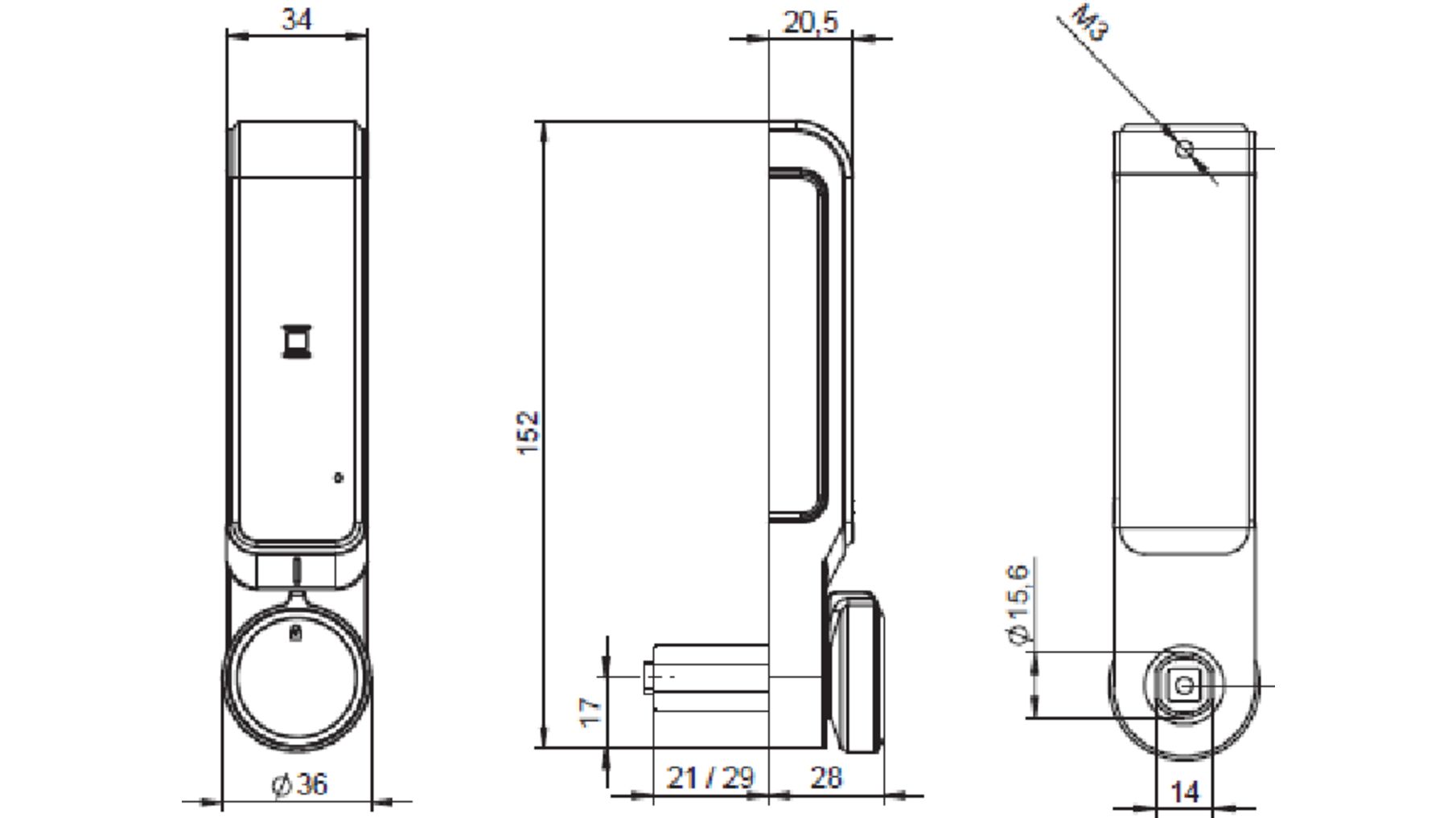 CABlock Mifare slot vert./horiz. 1-23mm wis/vast gebruiker