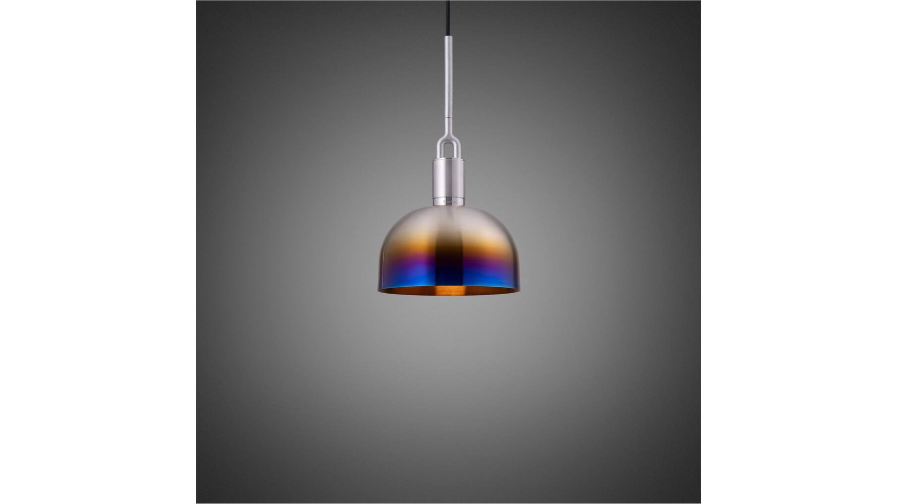 Forked Pendant/Steel/Medium Burnt Steel Shade