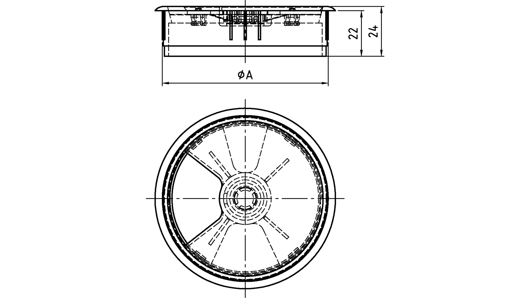 Kabeldoorvoer 60mm wit