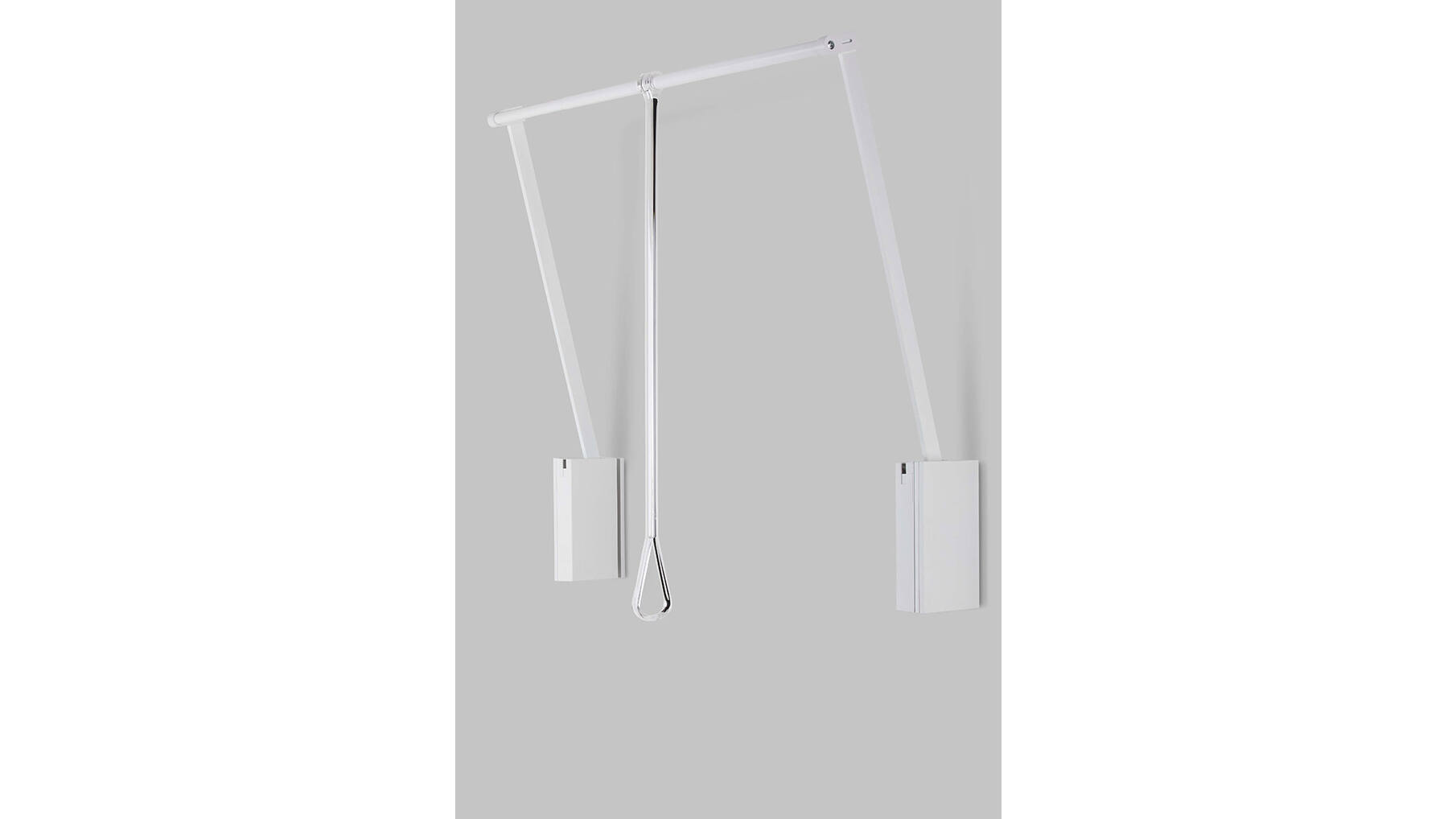 Garderobelift met dubbele soft close 560-950mm wit/wit