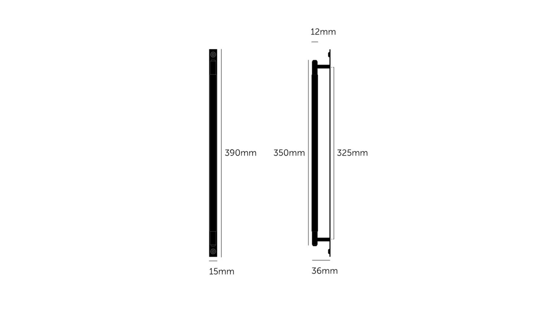 Pull Bar/Plate/Linear/Large 390Mm/Steel (Non US)