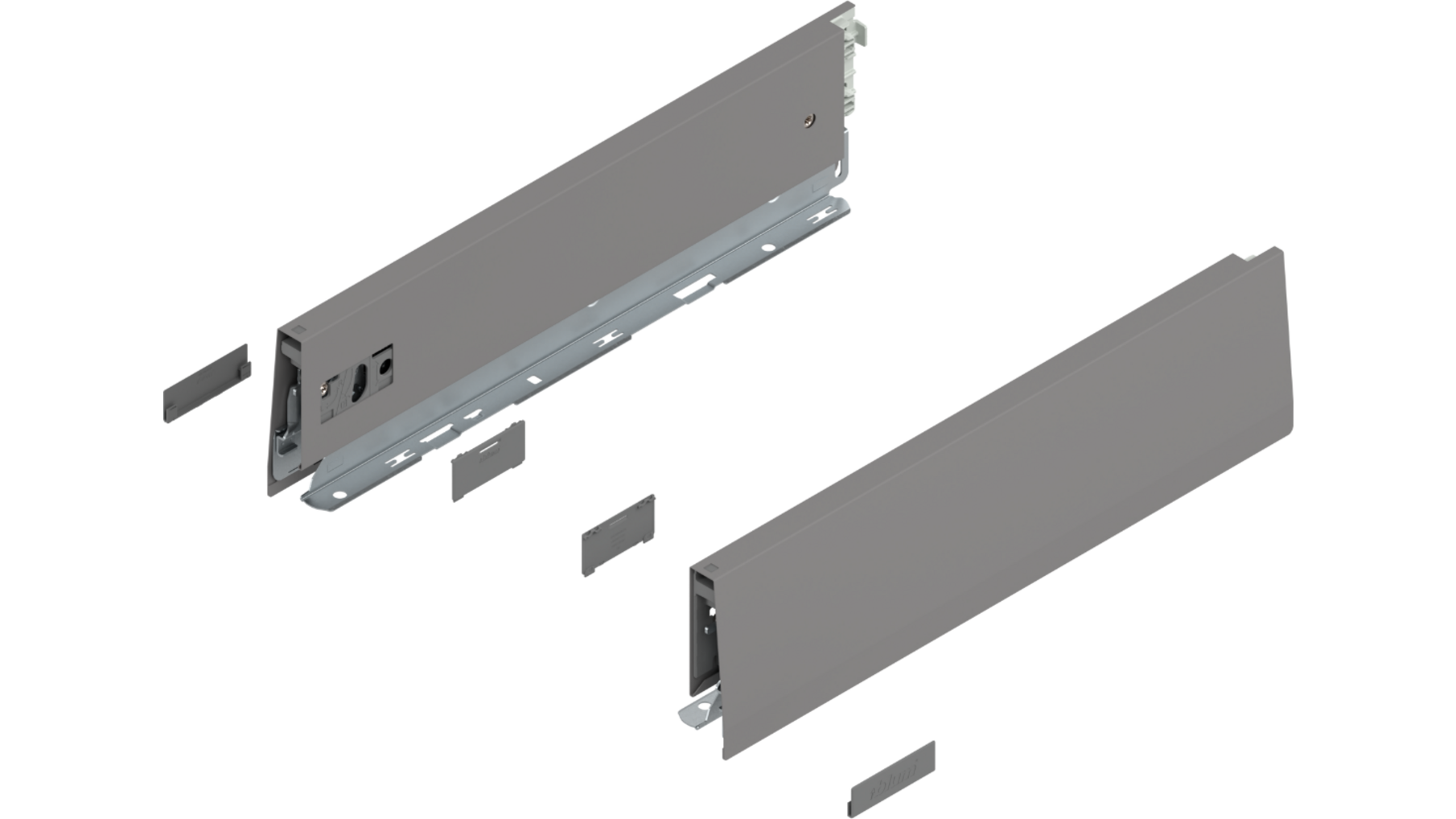 Merivobox zijkant M-hoogte, R+L, 350mm kleur: indium grijs