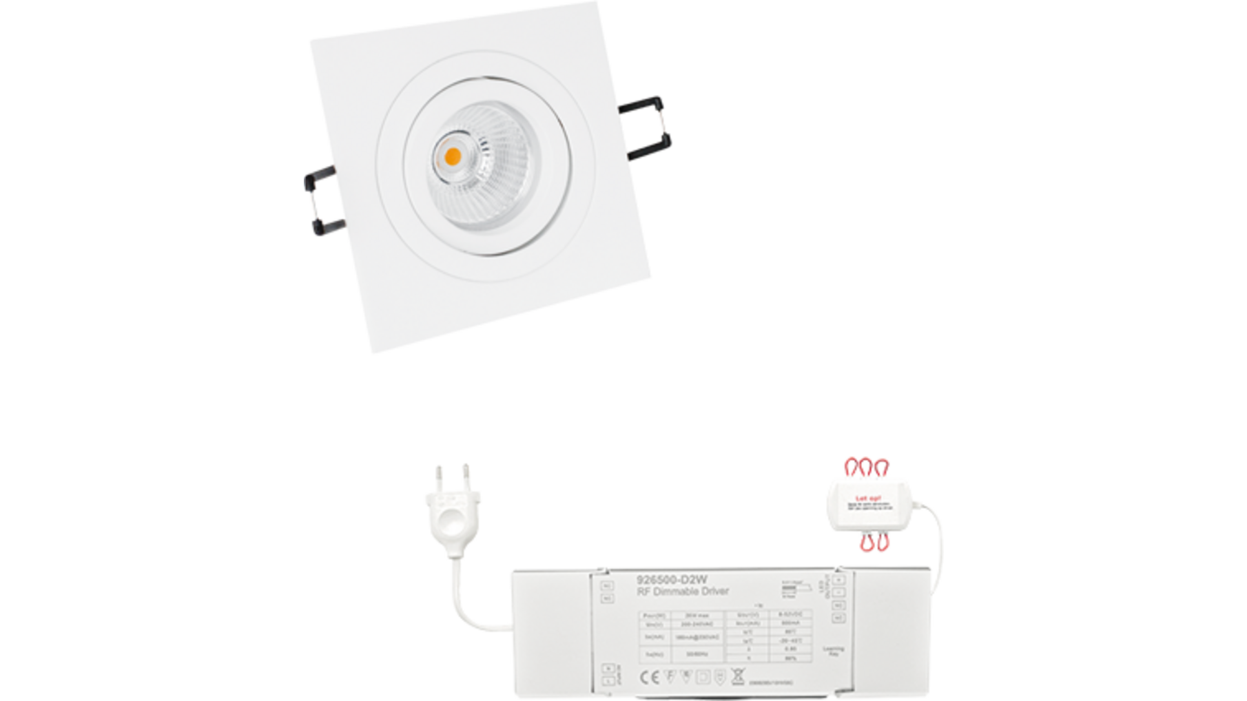 2x Smooth Vierk. wit + DTW 3000K-2200K + 2x verl +ZigBee