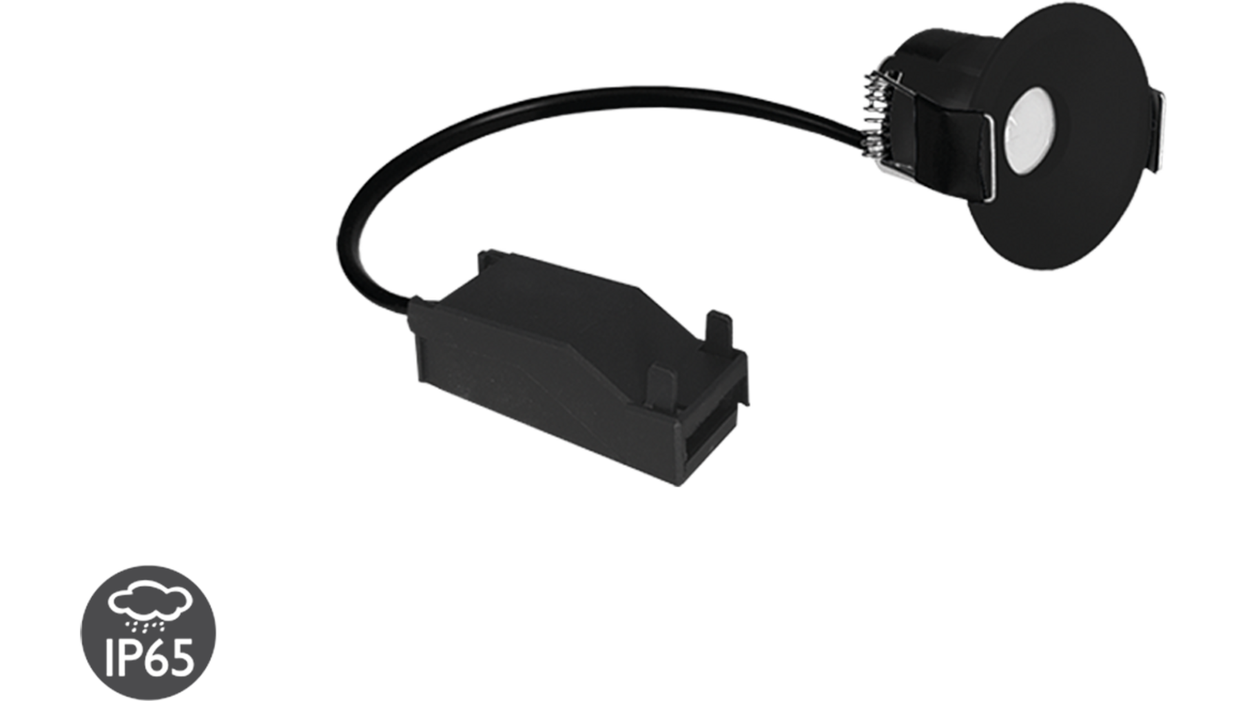 COMO IP65 inbouwspot zwart + Triac driver