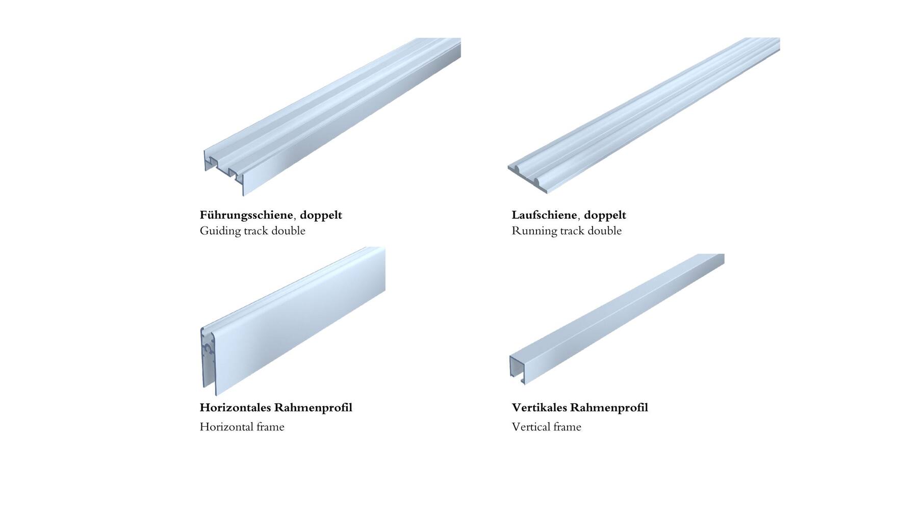 Miniroller beslag voor 1 glasdeur 5mm, geen verticale profie