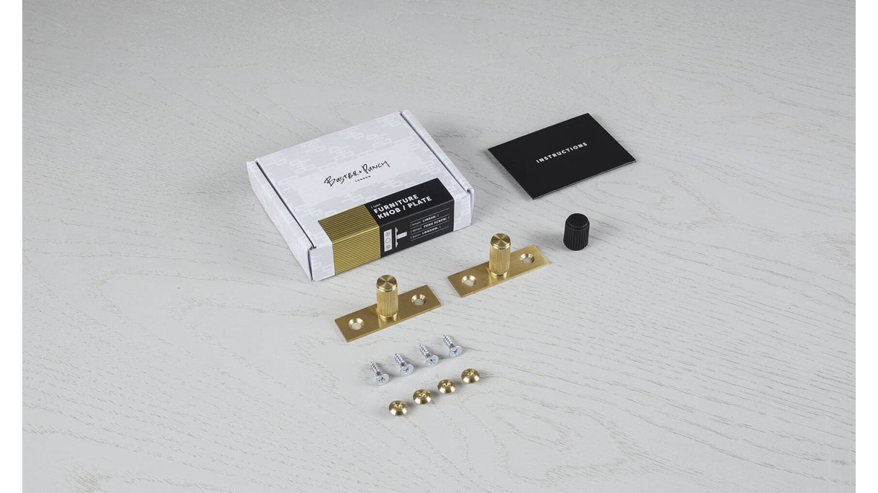 Furniture Knob/Plate/Linear/Set Of 2/Brass