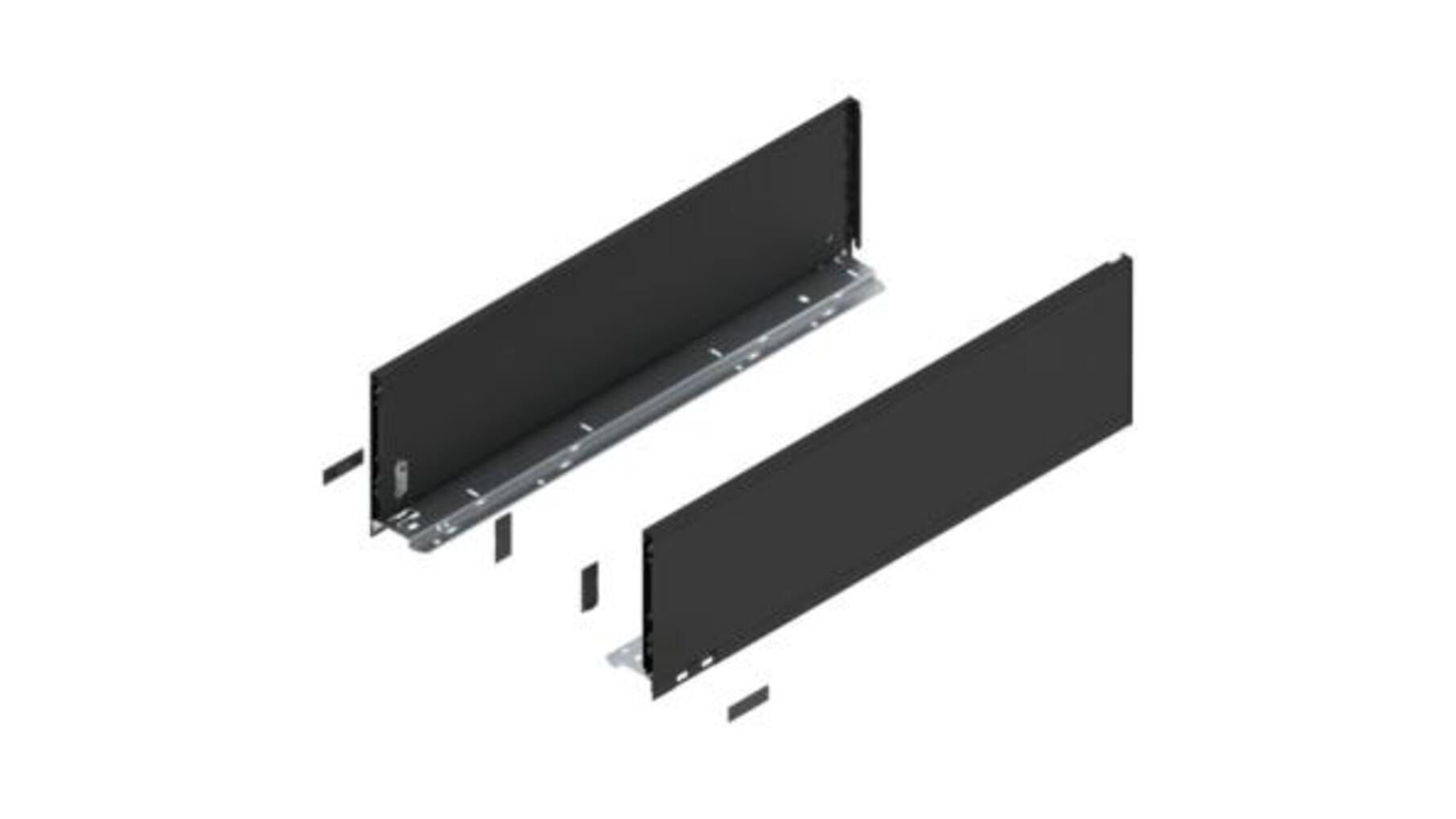 Legrabox ladezijde C 600mm, carbon zwart, hoogte 177mm