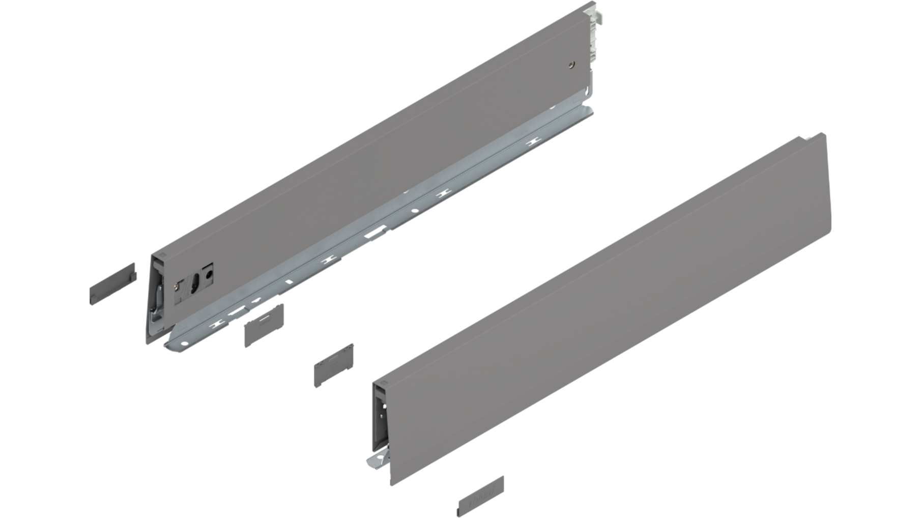 Merivobox zijkant M-hoogte, R+L, 500mm kleur: indium grijs