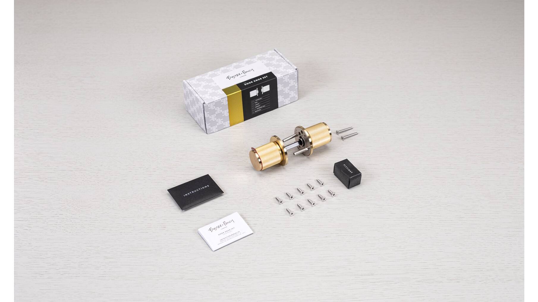 Door Knob Set/Linear/Welders Black