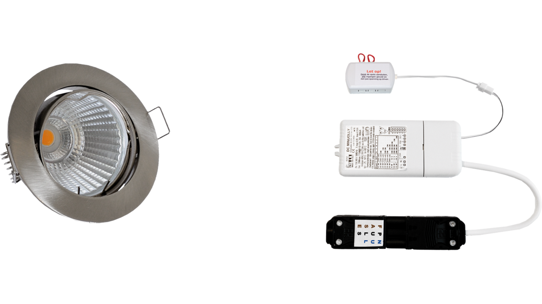 2x rond RVS-Look+2x powerled 7W+2x verl+driver