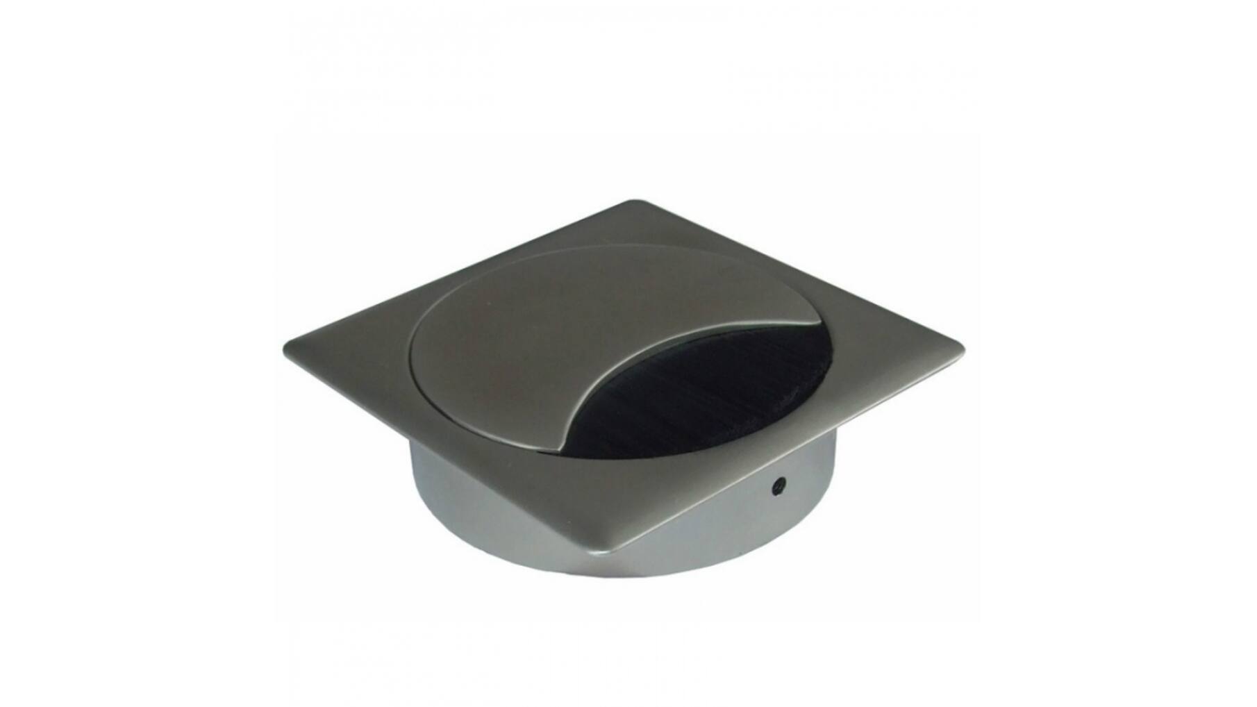 Kabeldoorvoer 90x90mm vierkant, boring 80mm, mat chroom