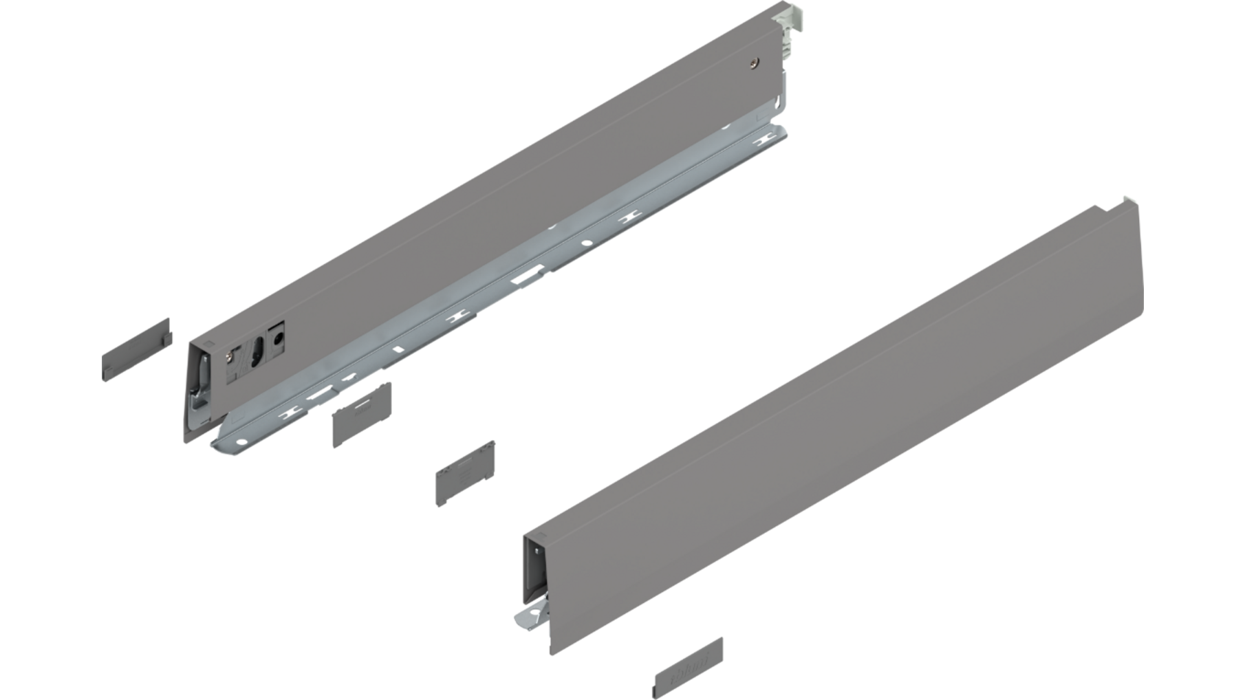Merivobox zijkant N-hoogte, R+L, 450mm kleur: indium grijs