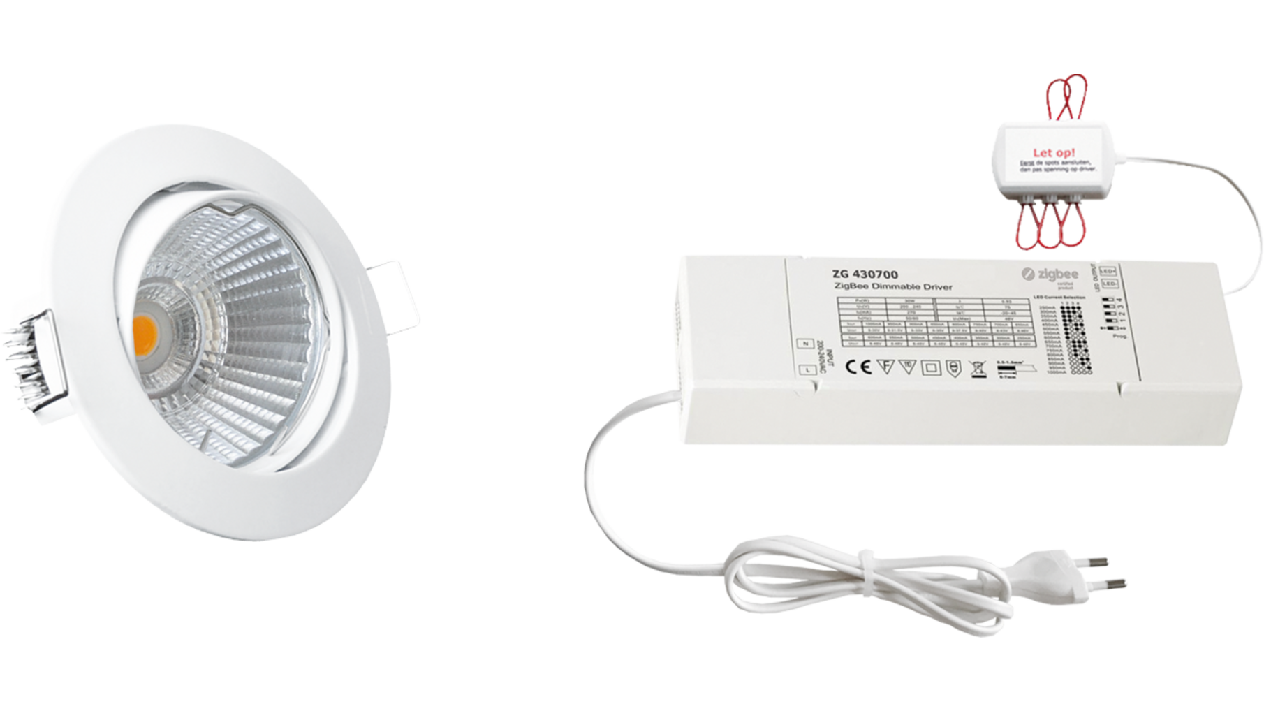 4x rond wit+4xpowerled+4xverl.+ZigBee