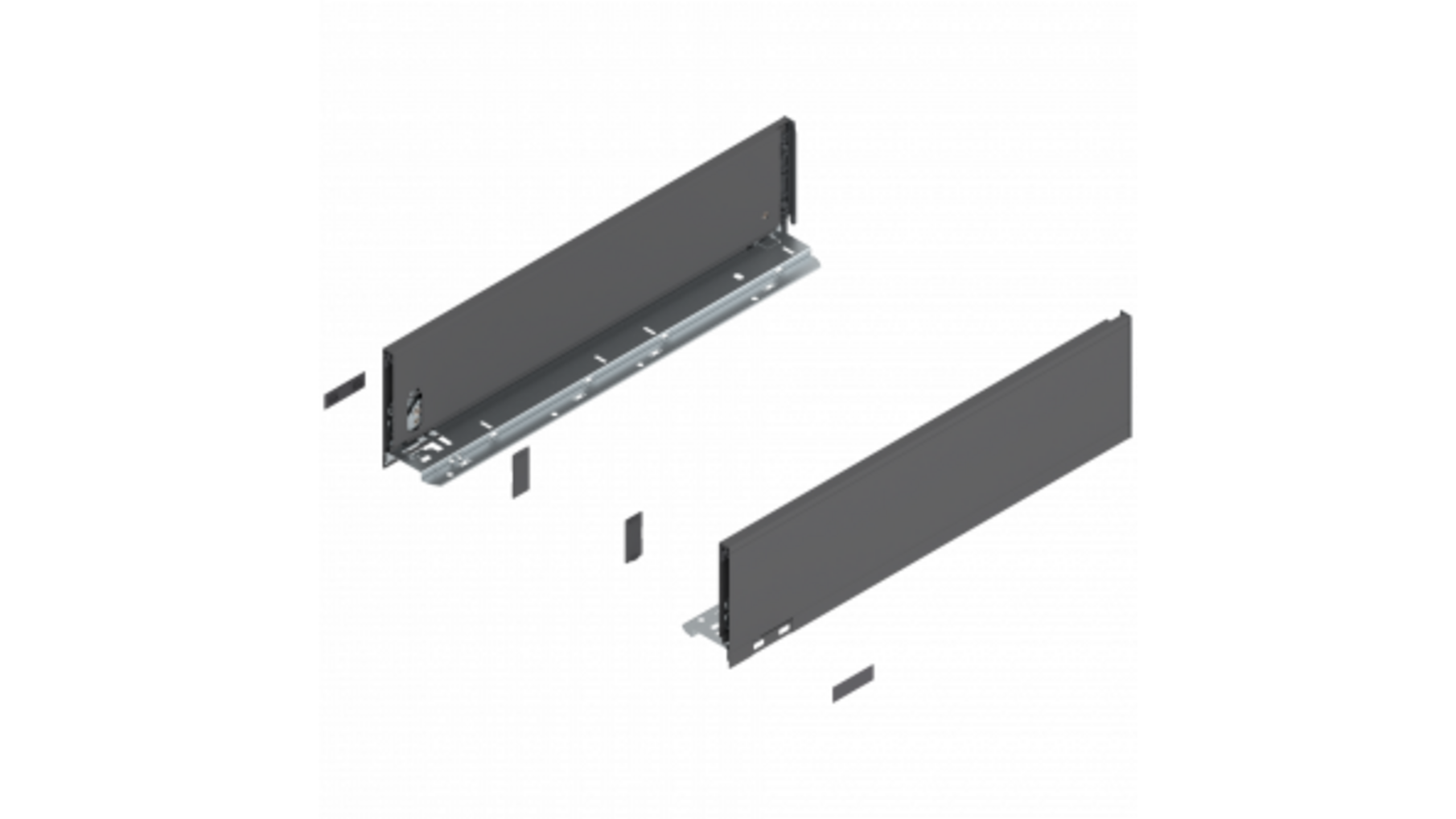 Legrabox ladezijde K, oriongrijs 450mm, hoogte 128,5mm
