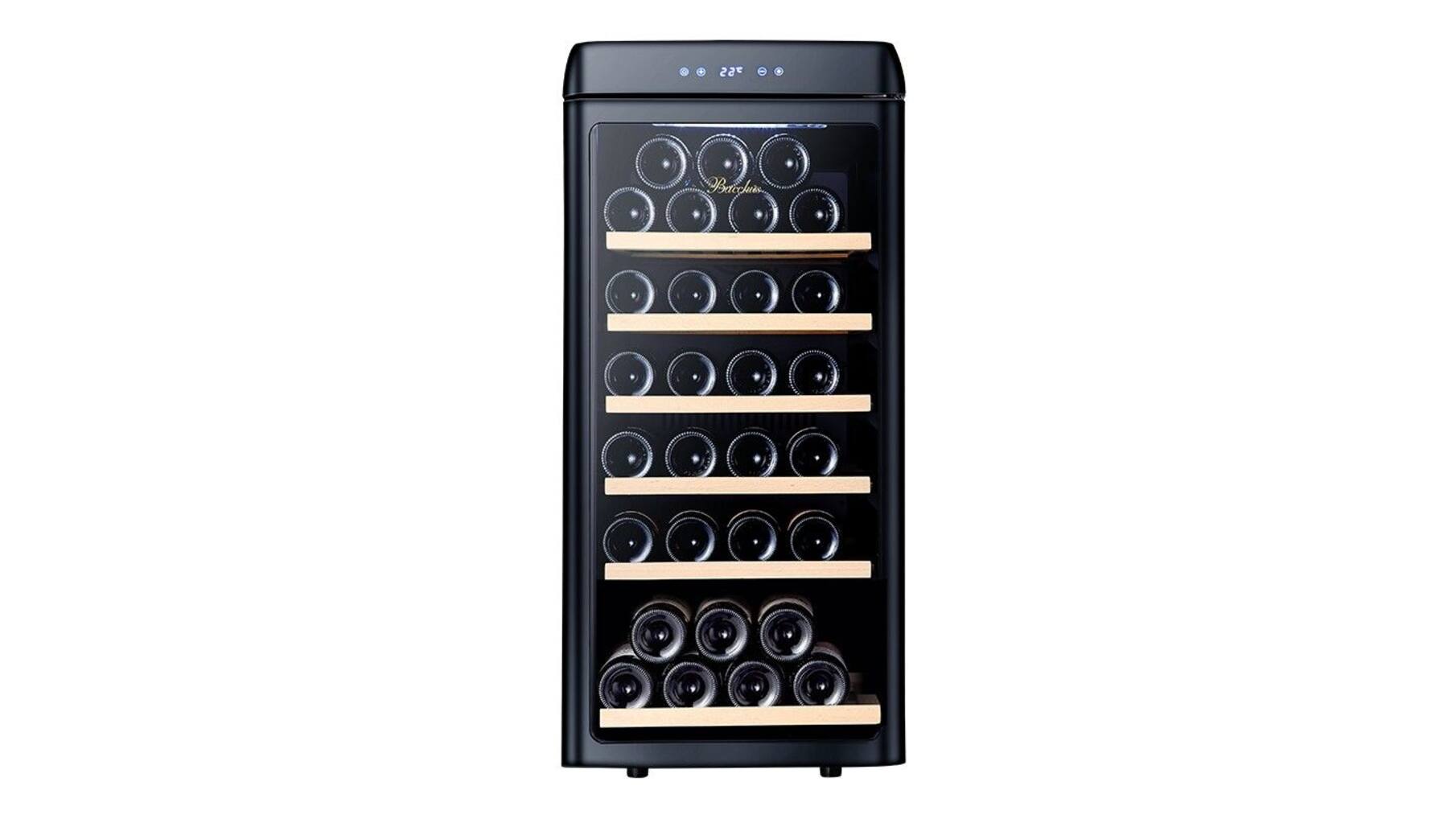 Vinata Wijnklimaatkast Retro Zwart glazen deur, 42 Flessen