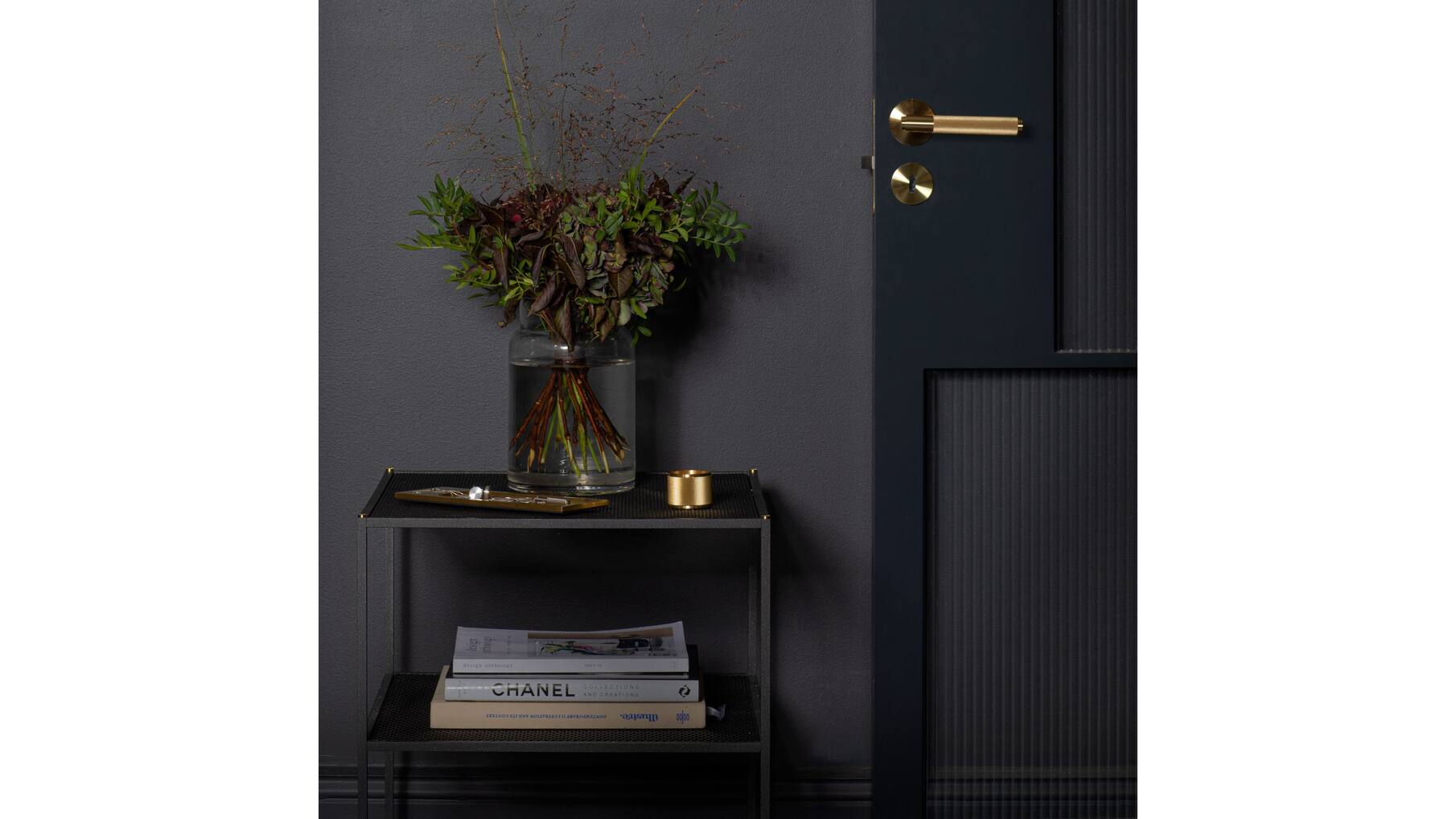 Fixed Door Handle/Single-Sided/Cross/Brass