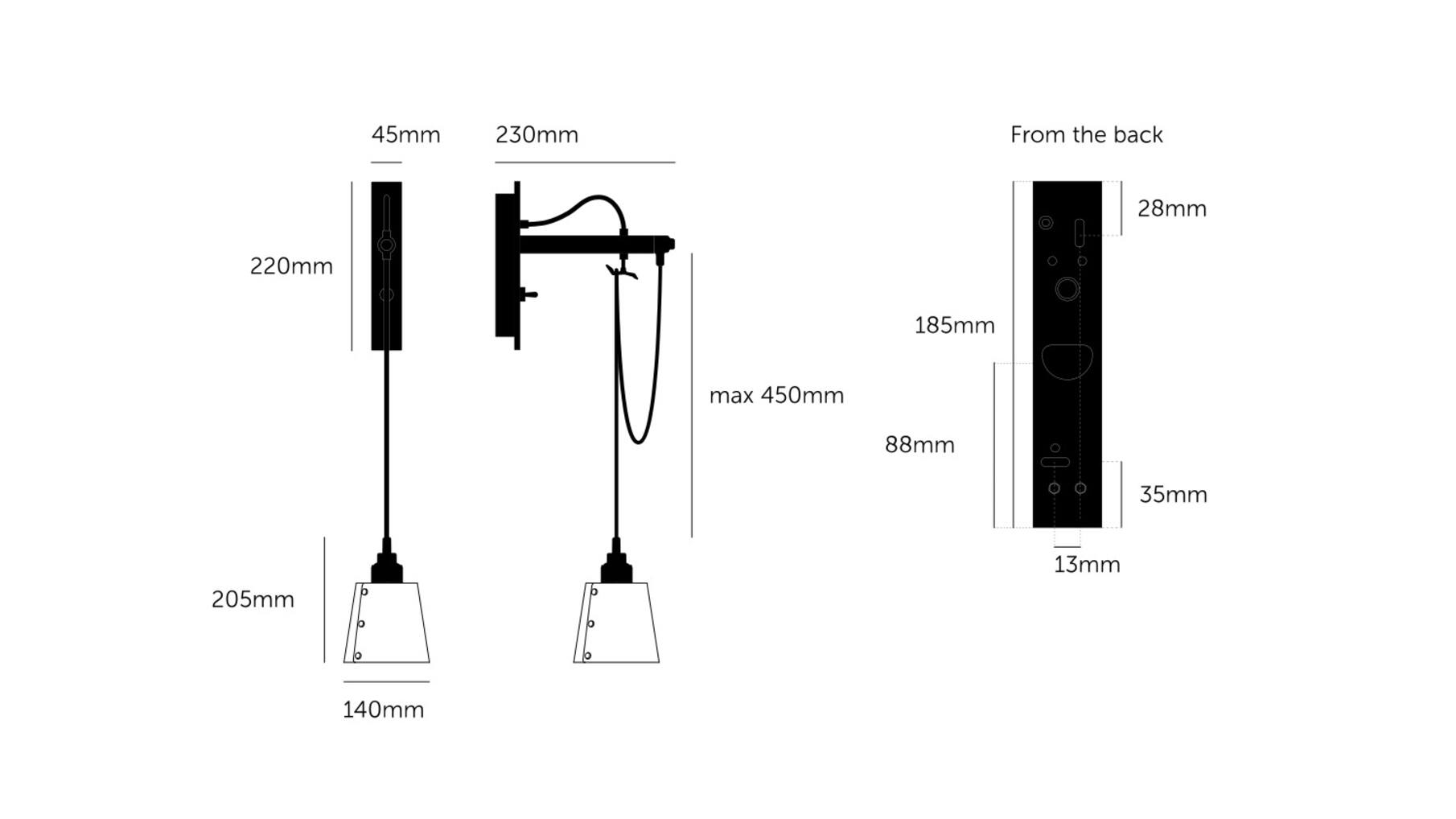 Hooked Wall Small Stone/Brass