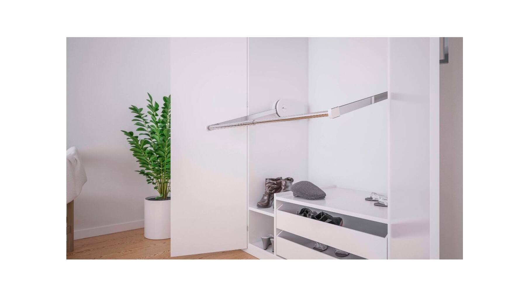 Kledinglift elektrisch zwart-daalt 70cm-kast 100-160cm br.