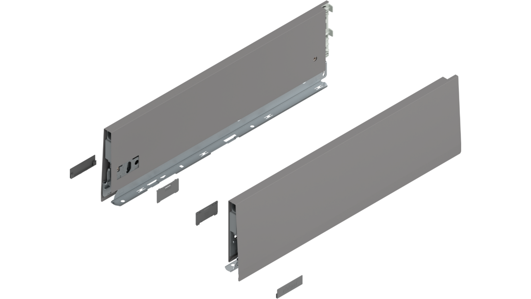 Merivobox zijkant K-hoogte, R+L, 450mm kleur: indium grijs