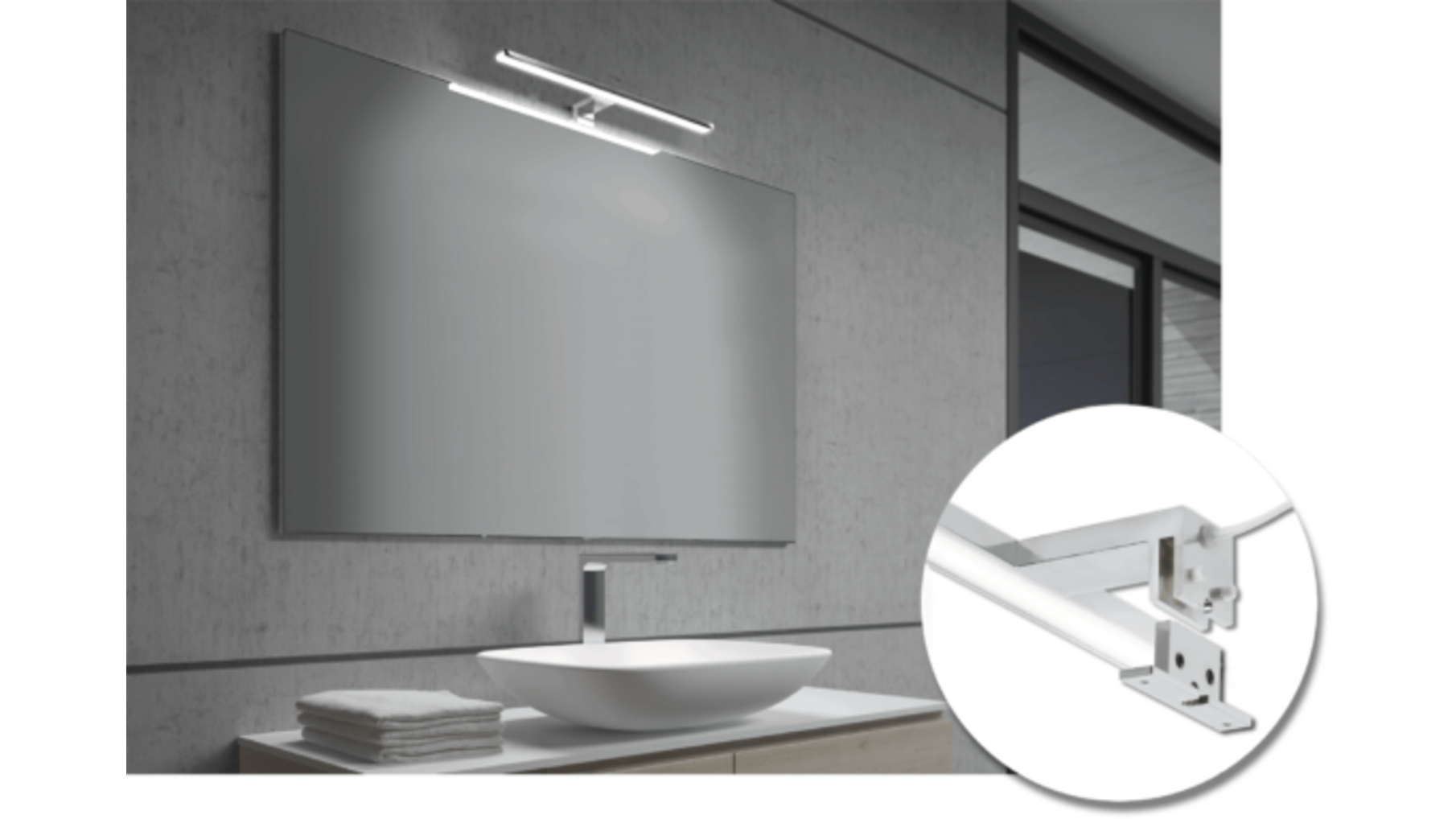 Aalto Chroom badmeubellamp; 13W-230V ±3000K