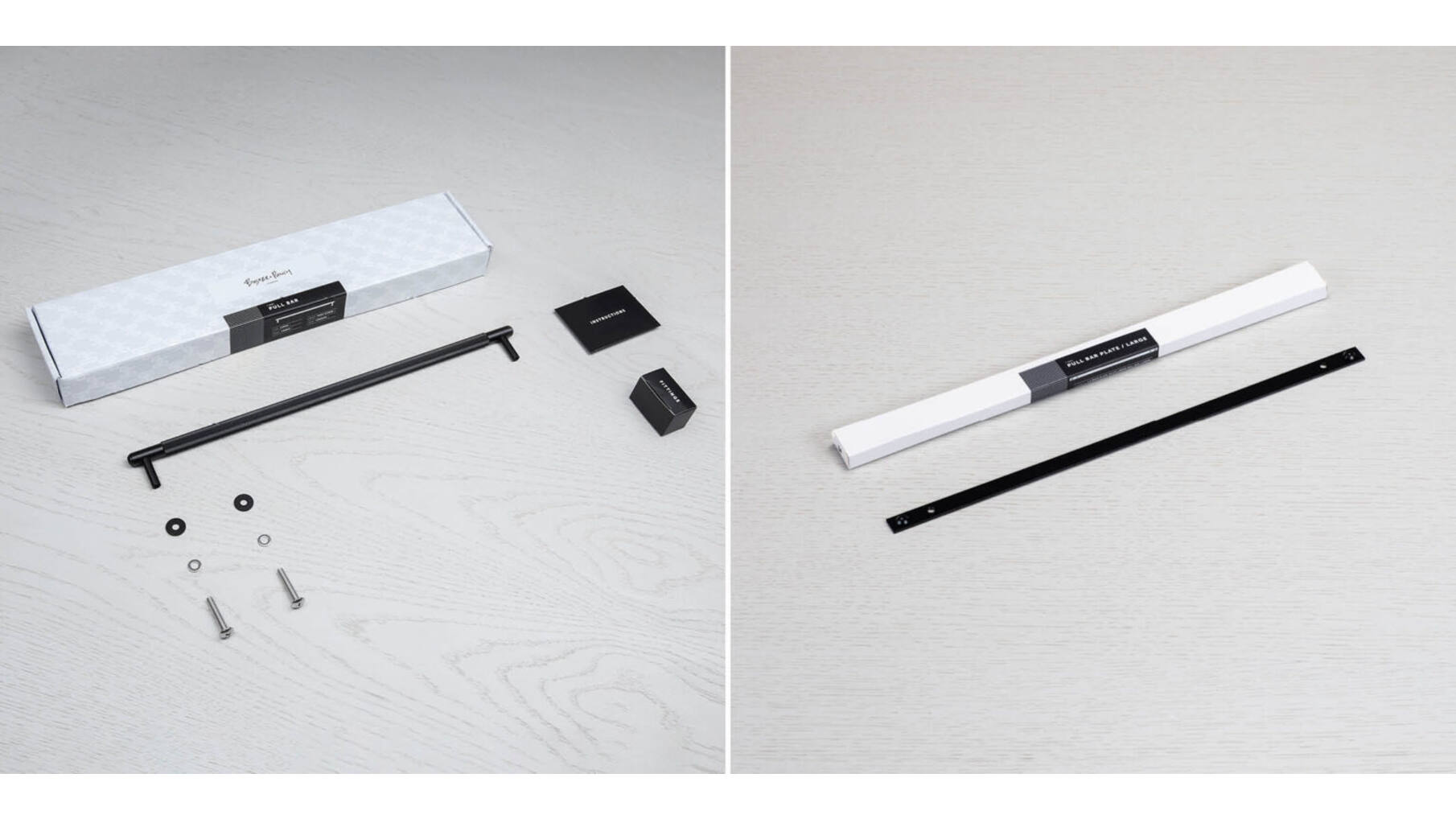 Pull Bar/Plate/Linear/Large 390Mm/Black (Non US)