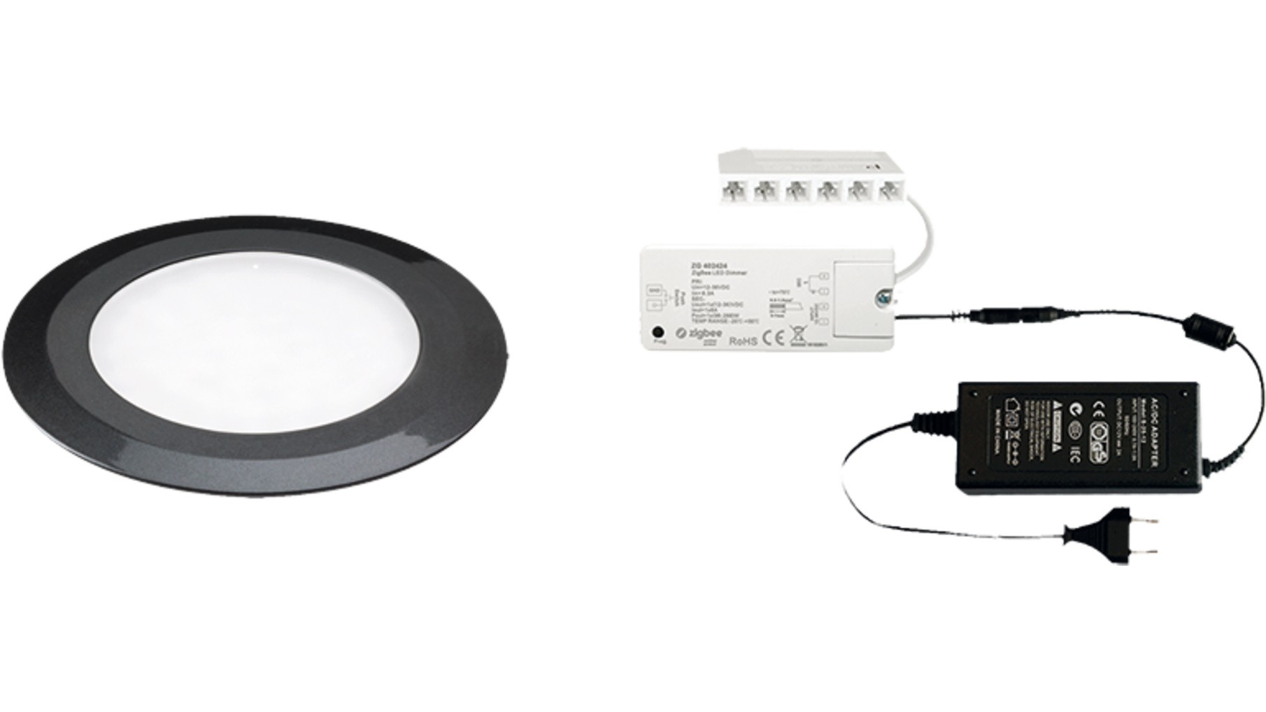 4x Date zwart 12V + ZigBee ontvanger + Driver 24W