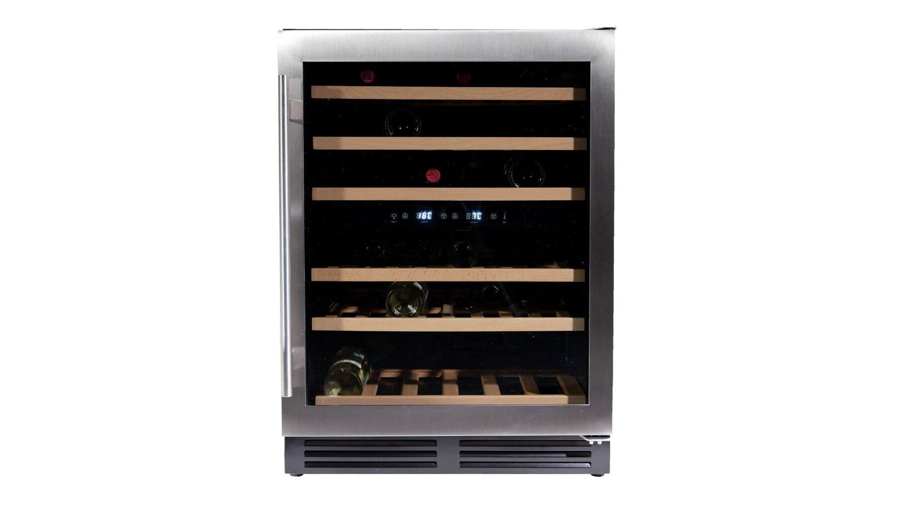 Vinata Wijnklimaatkast Premium, RVS glazen deur, 51 Flessen
