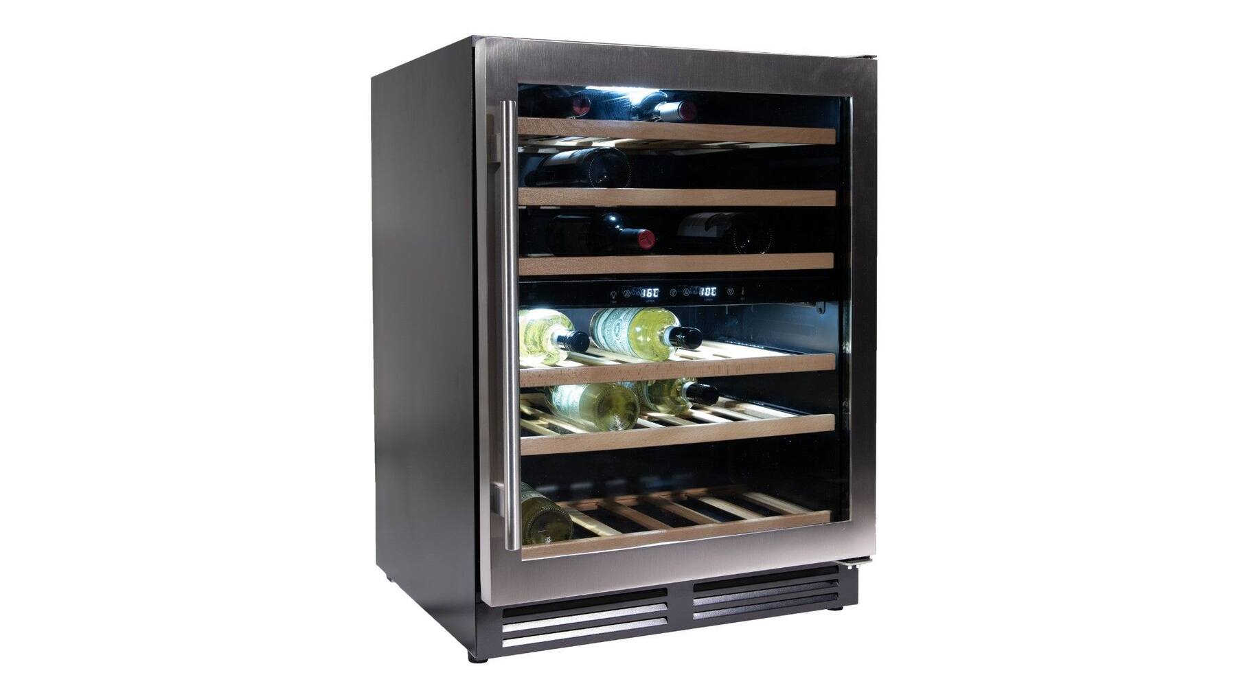 Vinata Wijnklimaatkast Premium, RVS glazen deur, 51 Flessen