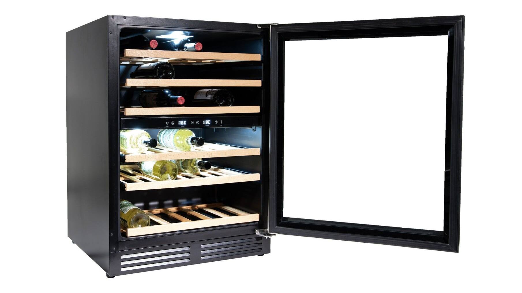 Vinata Wijnklimaatkast Premium, RVS glazen deur, 51 Flessen