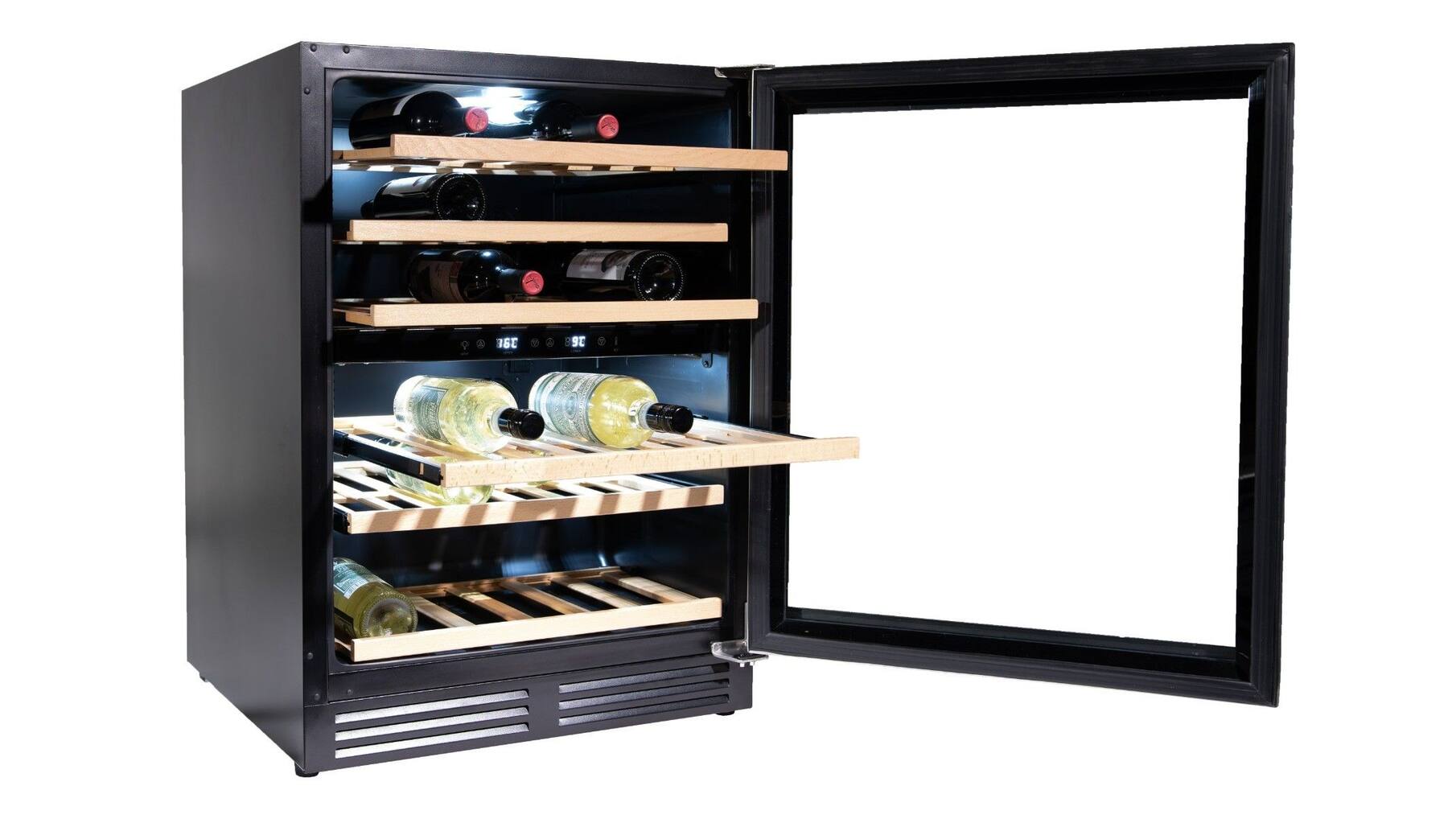 Vinata Wijnklimaatkast Premium, RVS glazen deur, 51 Flessen