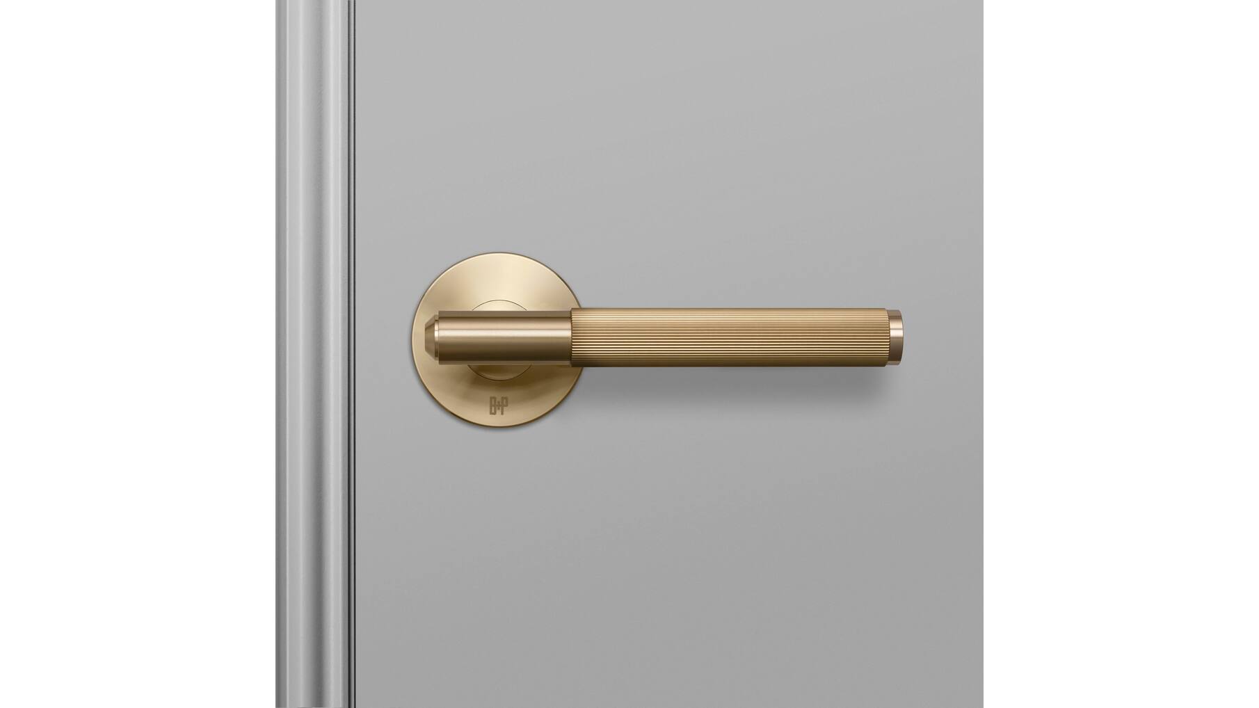 Door Handle Set/Linear/Brass