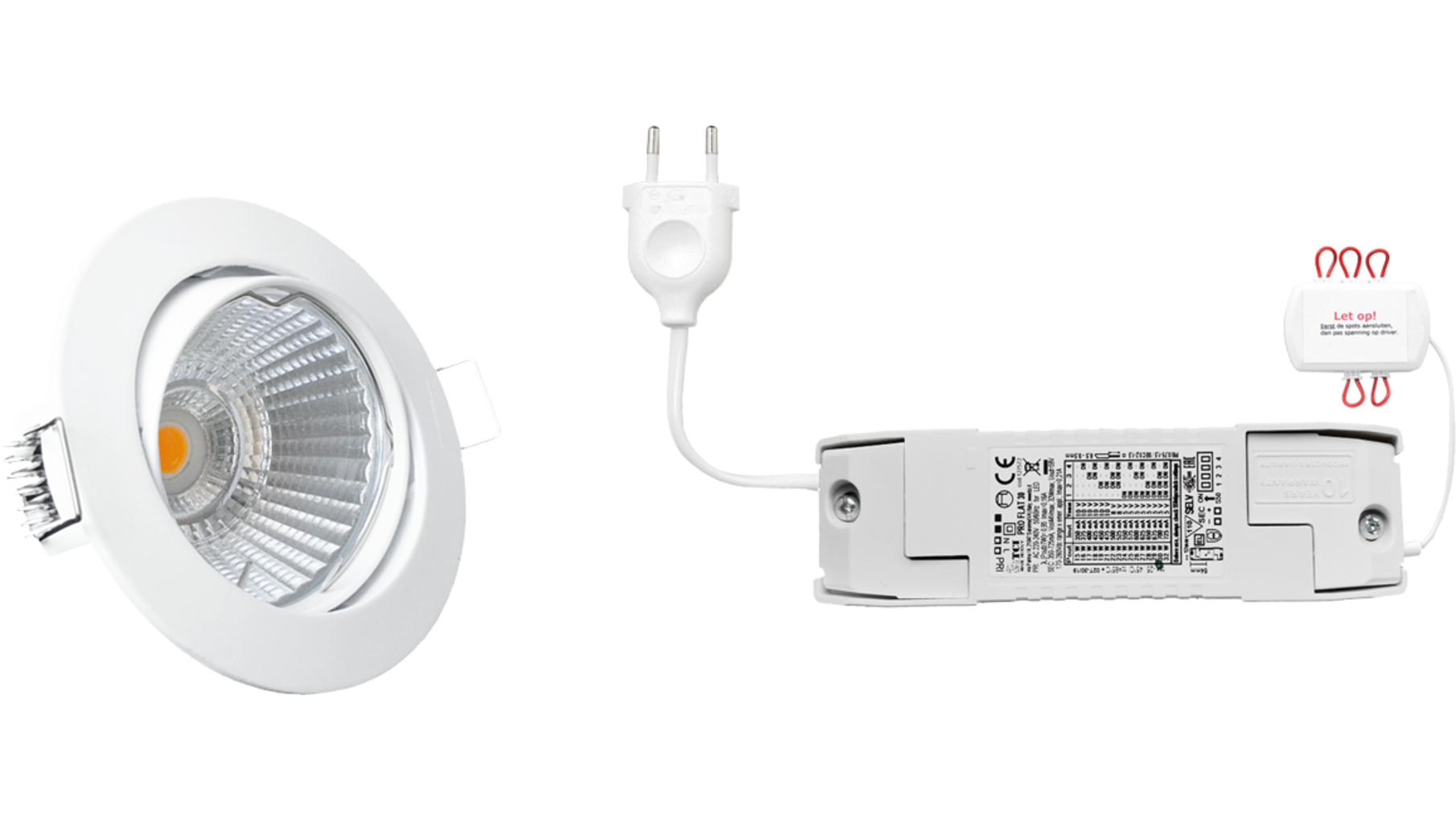 2x  rond wit+2x powerled+2x verl+driver
