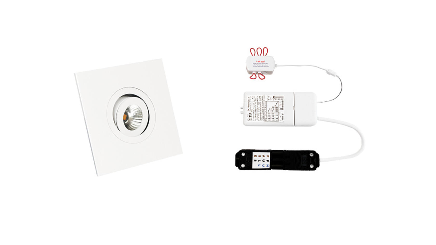 8x Monza vierkant  wit+7 x verlengsnoer+ Mini Jolly Wieland