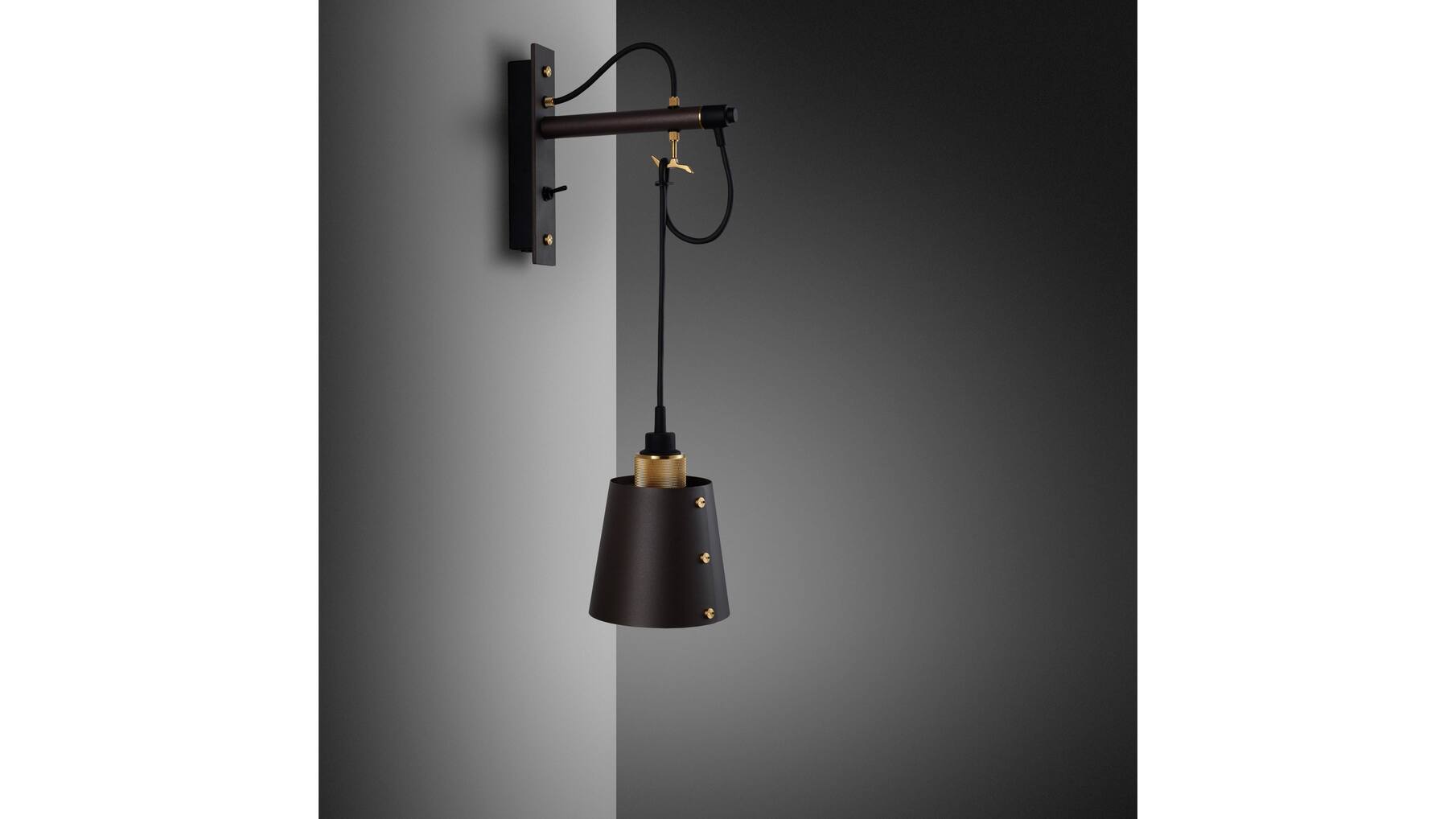 Hooked Wall Small Graphite/Brass