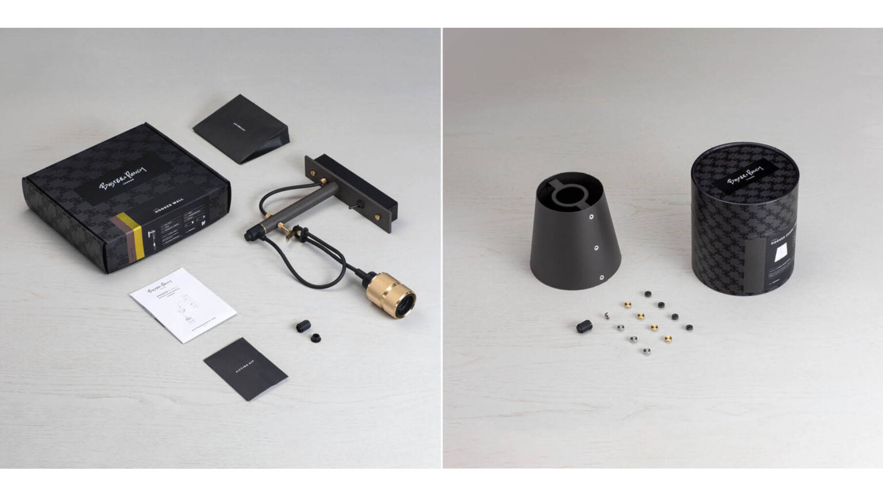Hooked Wall Small Graphite/Brass