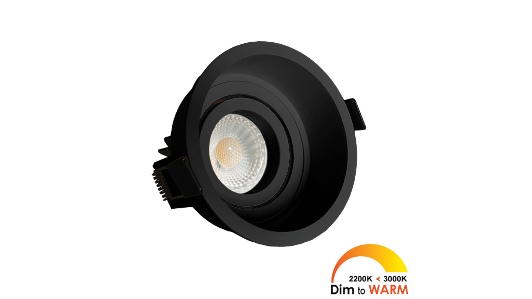 Palma Solo kantelbare inbouwspot rond zwart DTW+Triac driver
