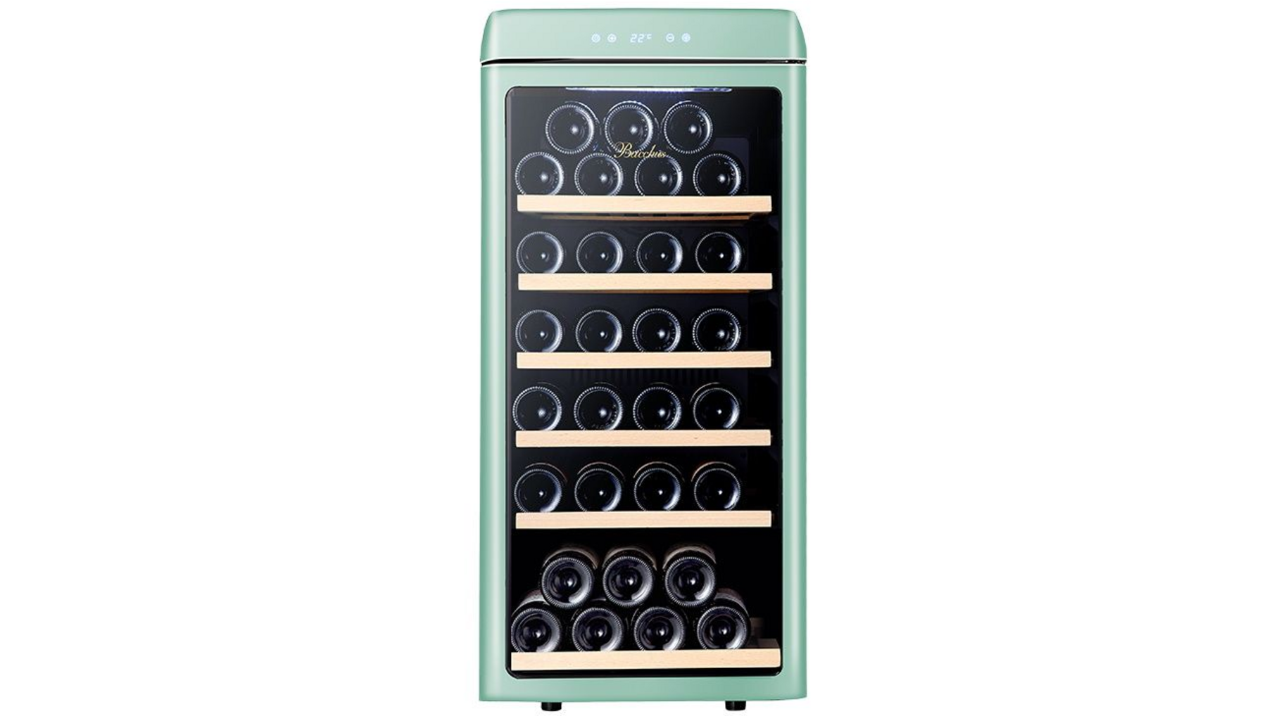 Vinata Wijnklimaatkast Retro Groen glazen deur, 42 Flessen