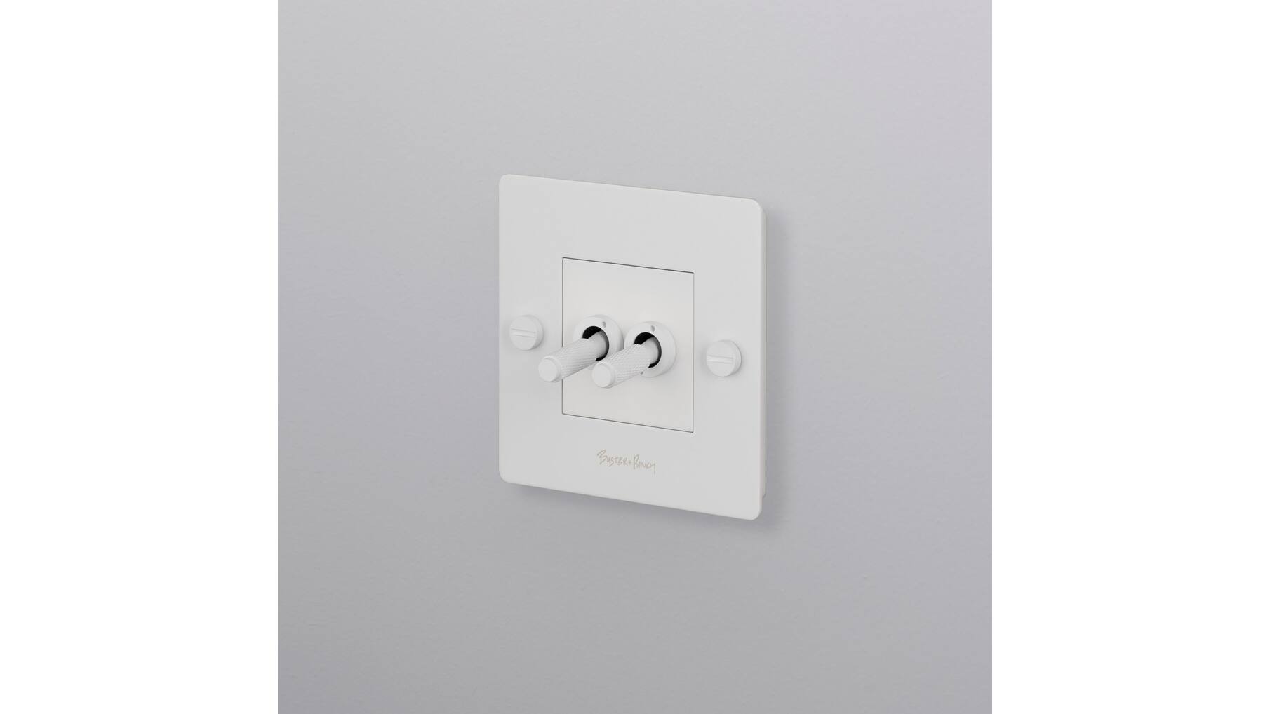 EU 1G Double Toggle Switch/w/ B+P Logo/White
