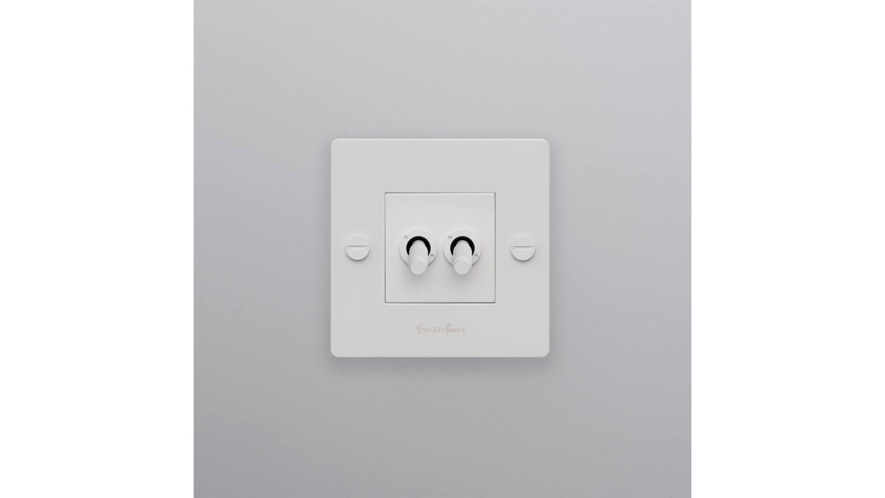 EU 1G Double Toggle Switch/w/ B+P Logo/White
