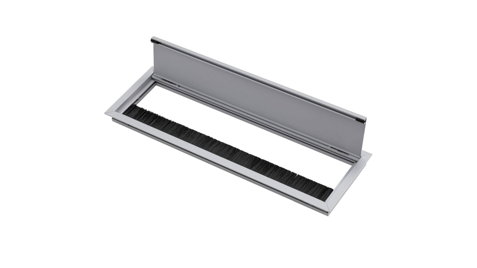 Kabeldoorvoer 320x100mm alu softclose deksel en borstel