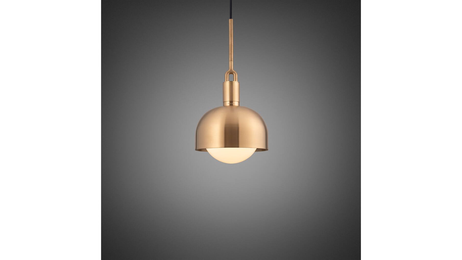 Forked Pendant/Brass/Medium Brass Shade/Medium Opal Gl