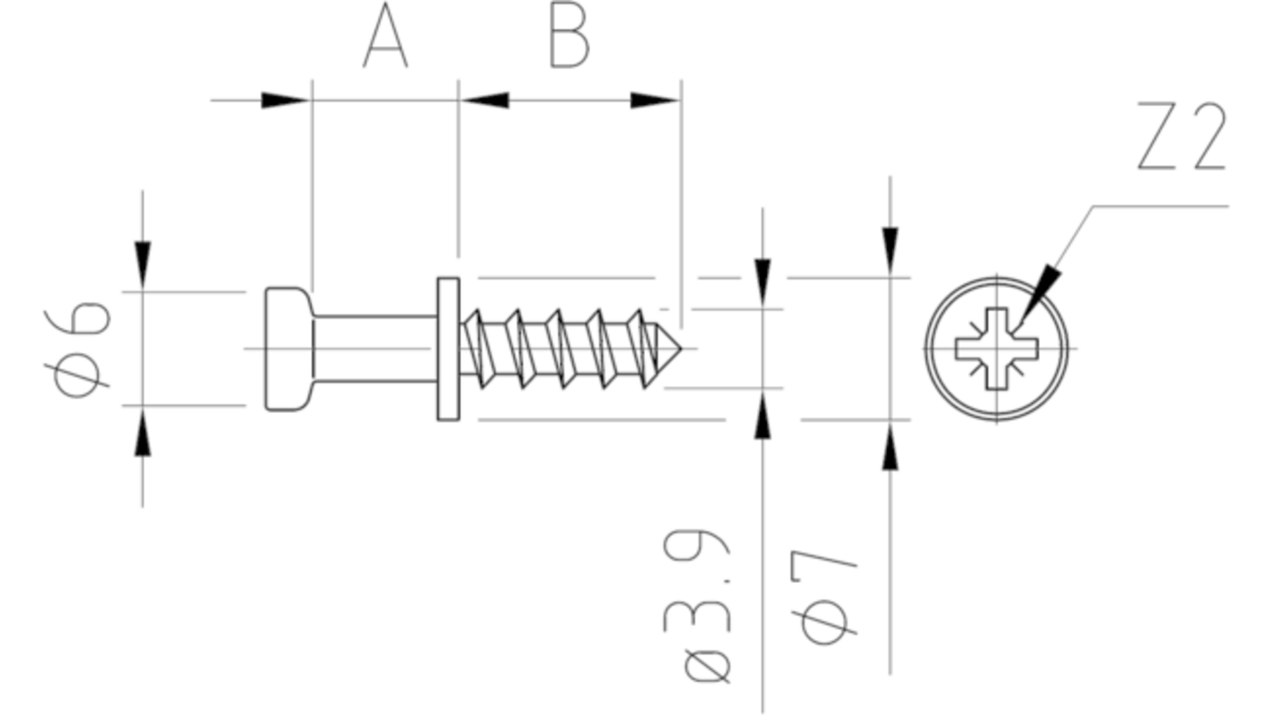 Europen spanmaat 7.0mm, voor 3mm gat, draadlengte 11mm
