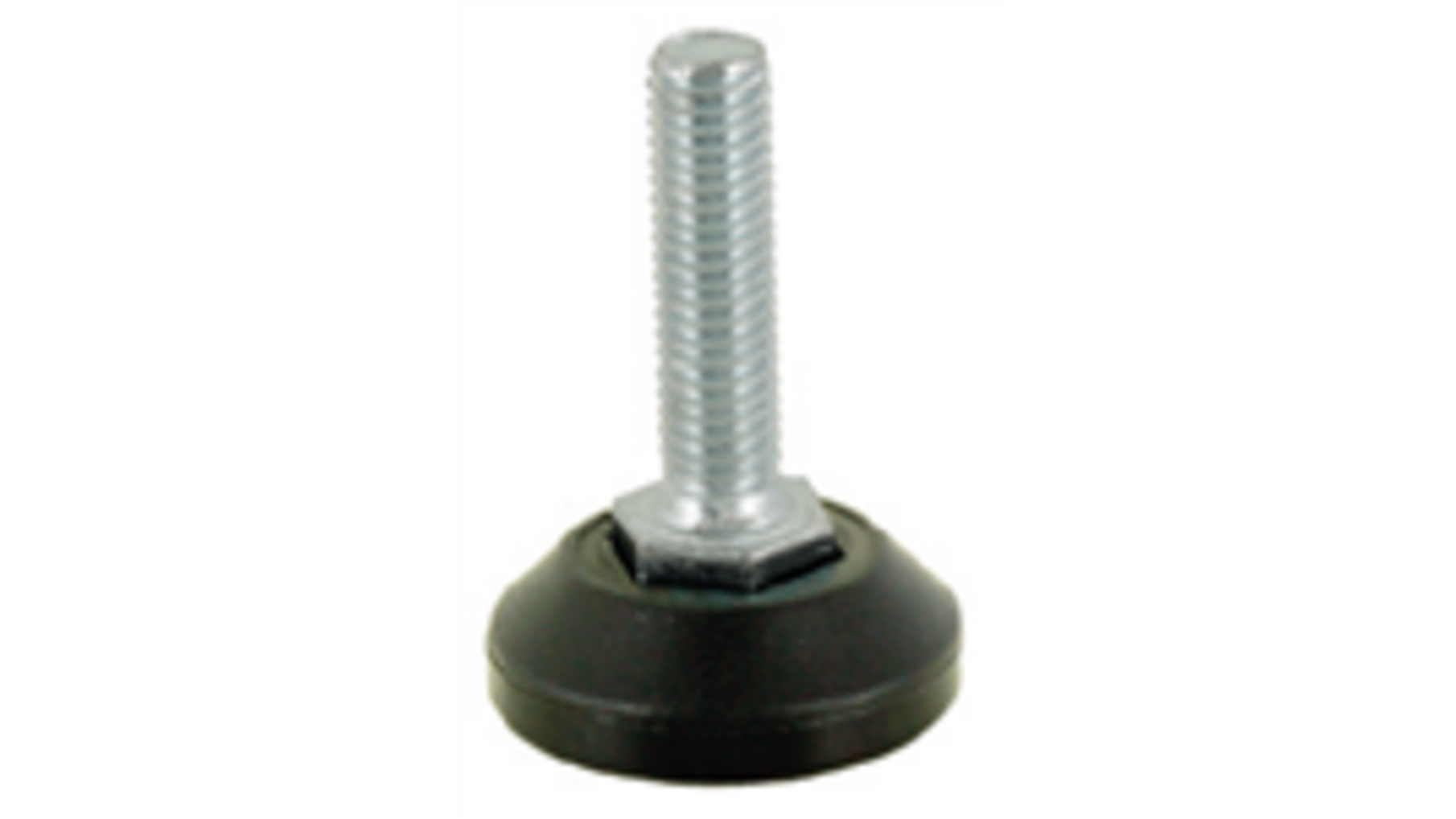 Stelvoet JT 38A/M8x16mm vaste voet zwart, draadlengte 16mm