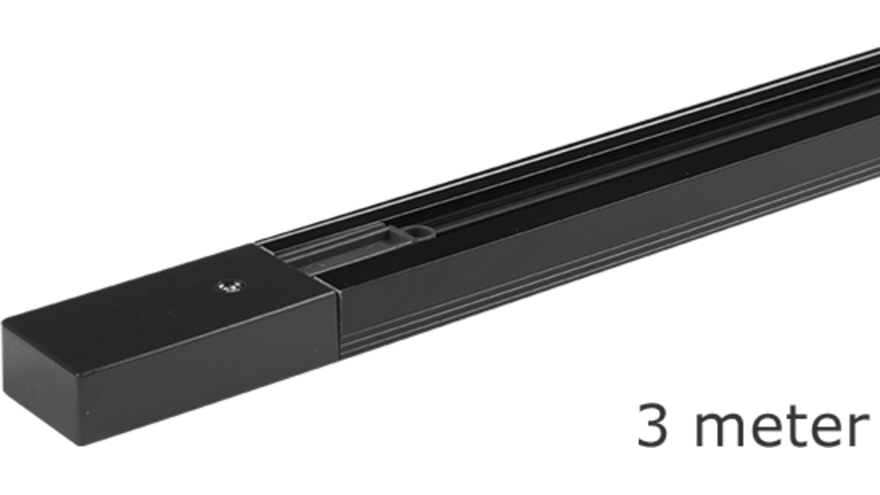 1-Faserail zwart afmeting 36x18mm. Lengte:3000mm
