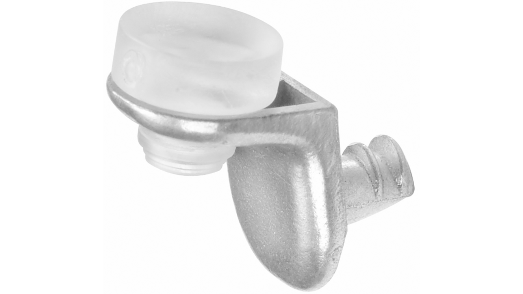 Glasplankdrager 5mm stift met zuignap, vernikkeld