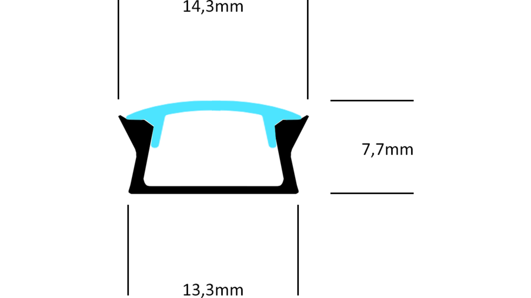 MC1407 2.0 mat zwart 300Leds 24V lengte:
